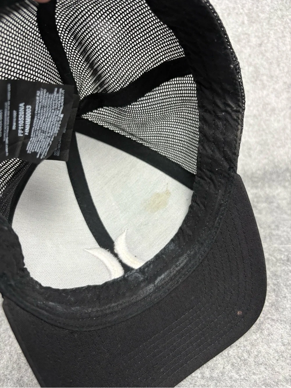 Hurley Black Mesh Trucker Snapback Hat White Logo